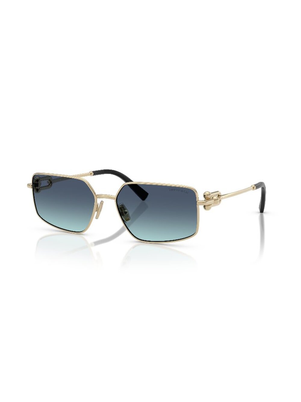 New Tiffany Unisex Sunglasses Gold Blue Lens Metal Frame TF3111 62029S 58